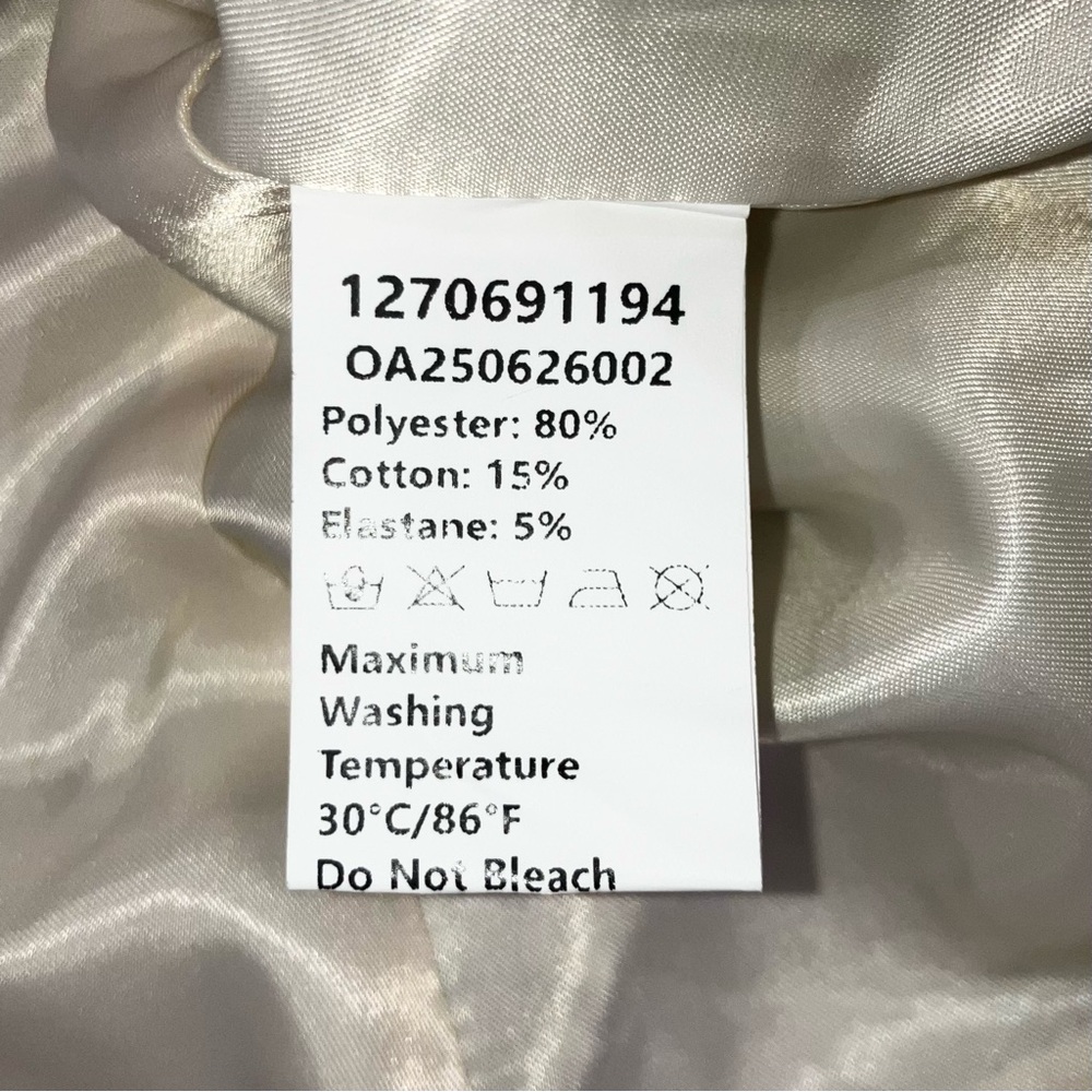 Commense Cream Brown Black Houndstooth Sweetheart Neckline Blazer Jacket XS NWT - Picture 12 of 13